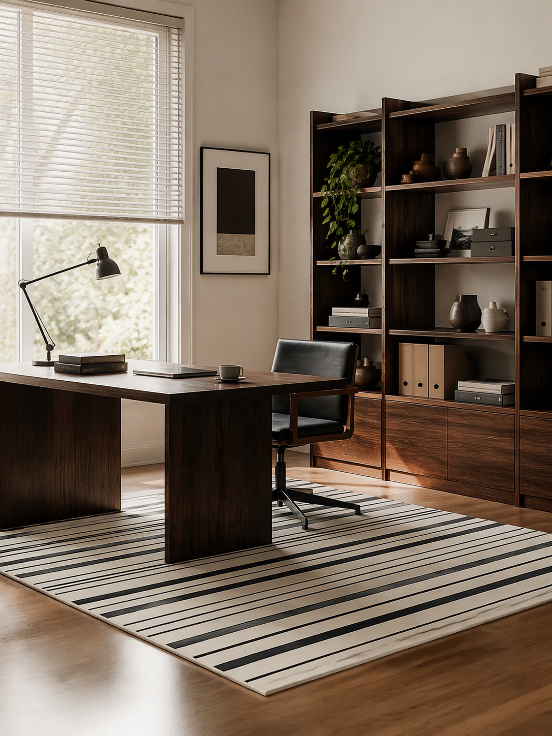 Modern Striped Flatweave Area Rug