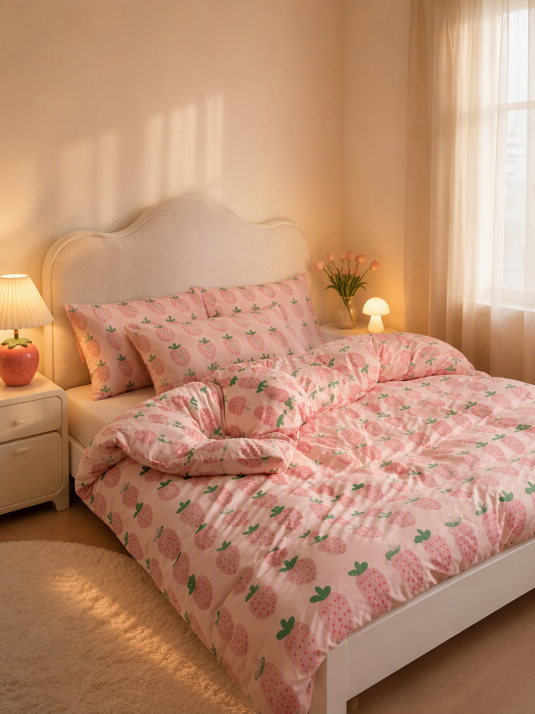 Pink Strawberry 3-Piece Comforter Set
