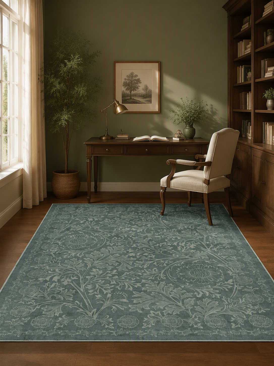 Botanical Floral Area Rug