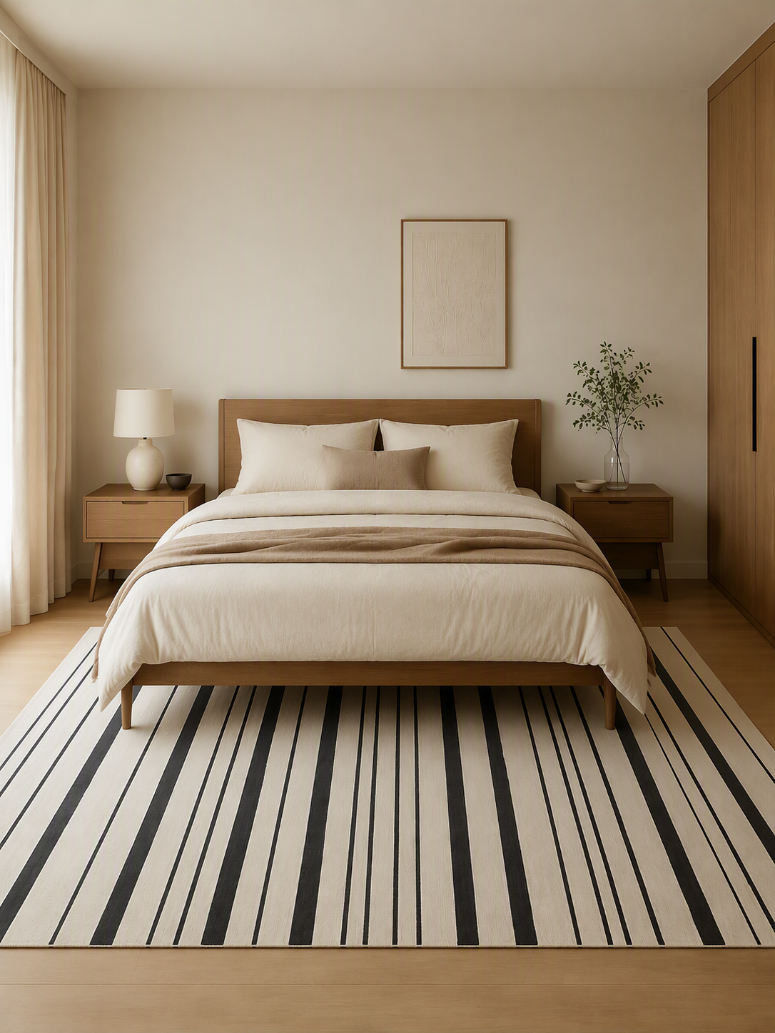 Modern Striped Flatweave Area Rug