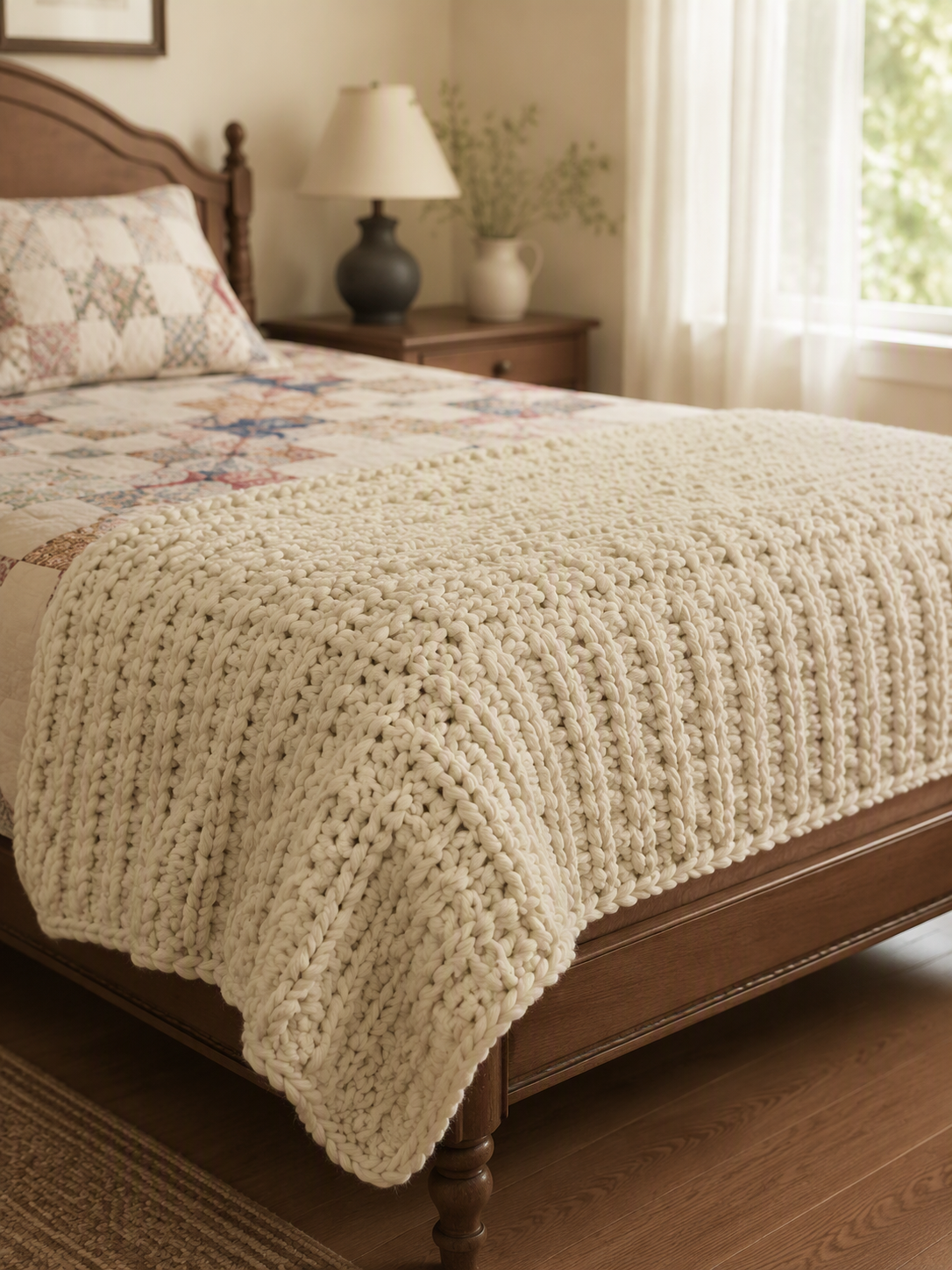 Chunky Knit Throw Cozy Blanket