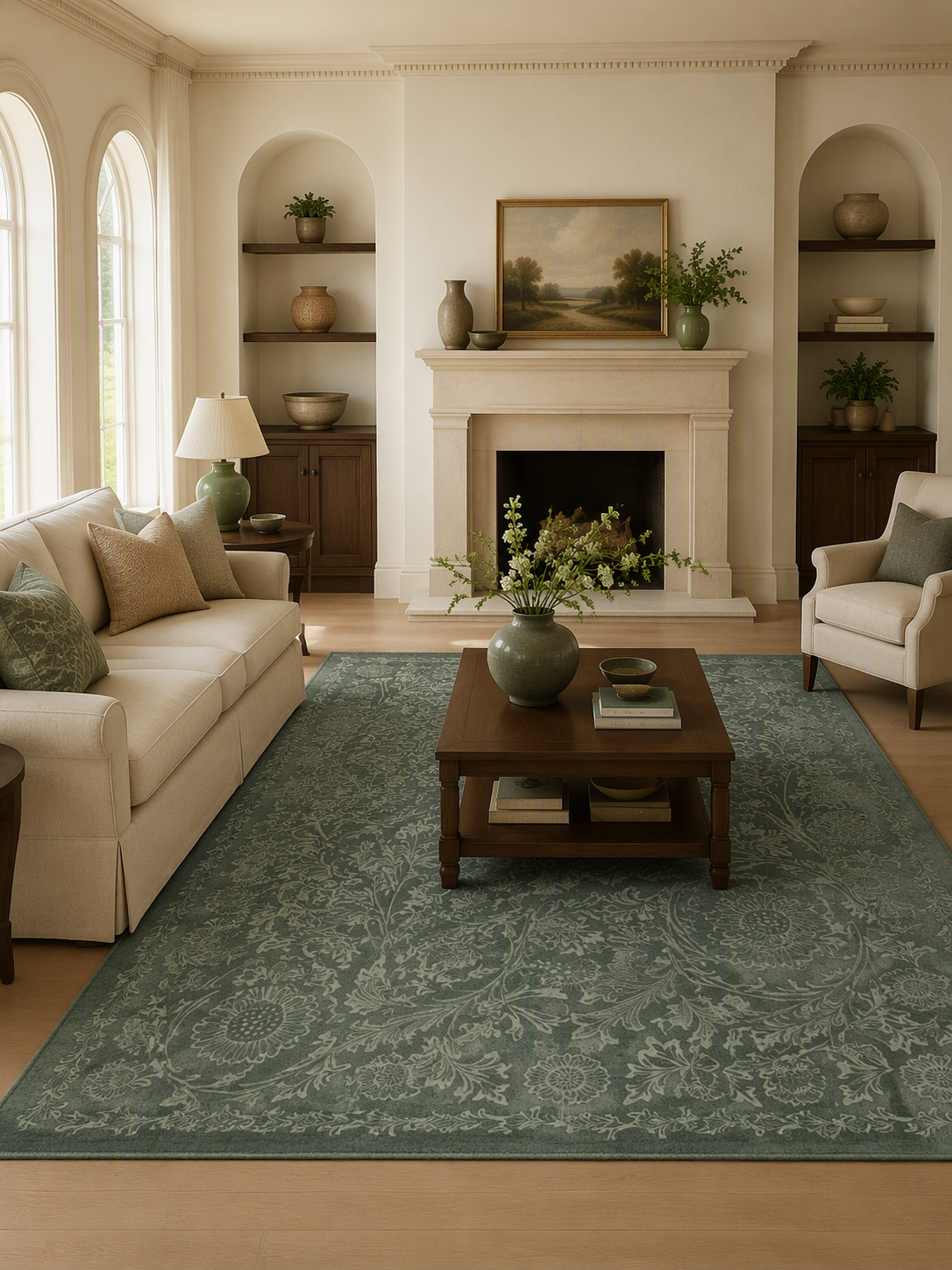 Botanical Floral Area Rug