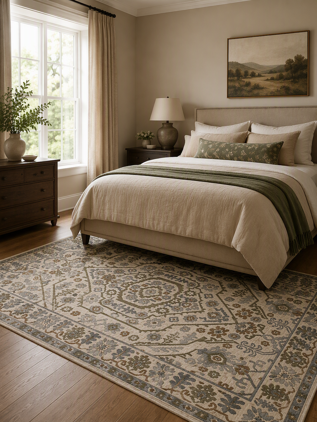Vintage Oriental Medallion Area Rug
