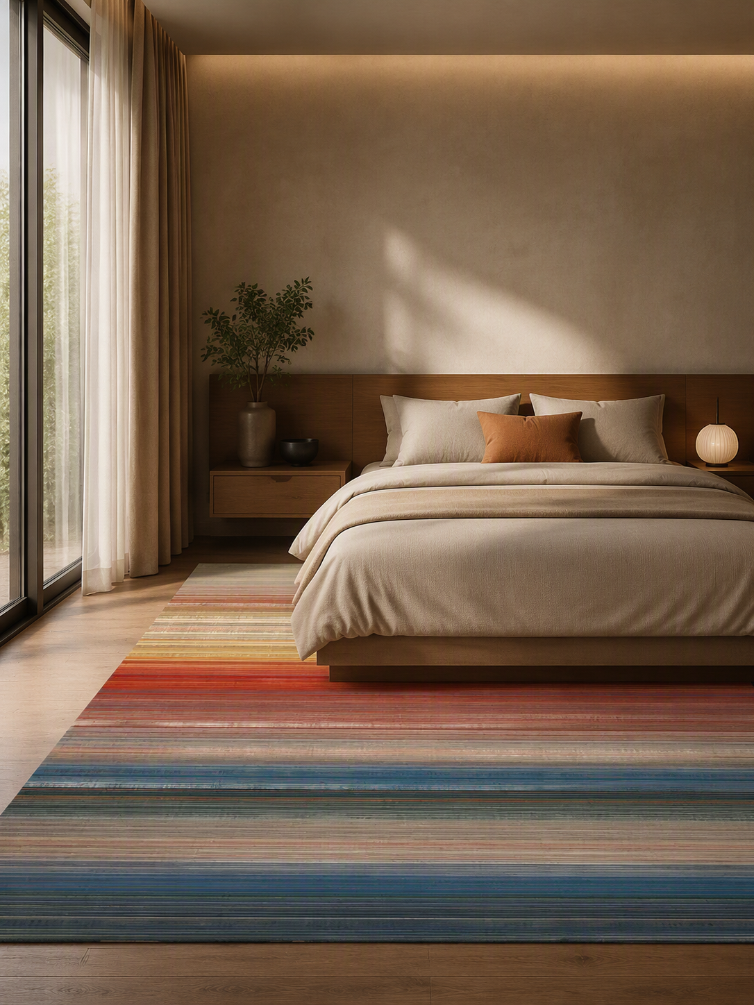 Gradient Striped Washable Non-Slip Area Rug