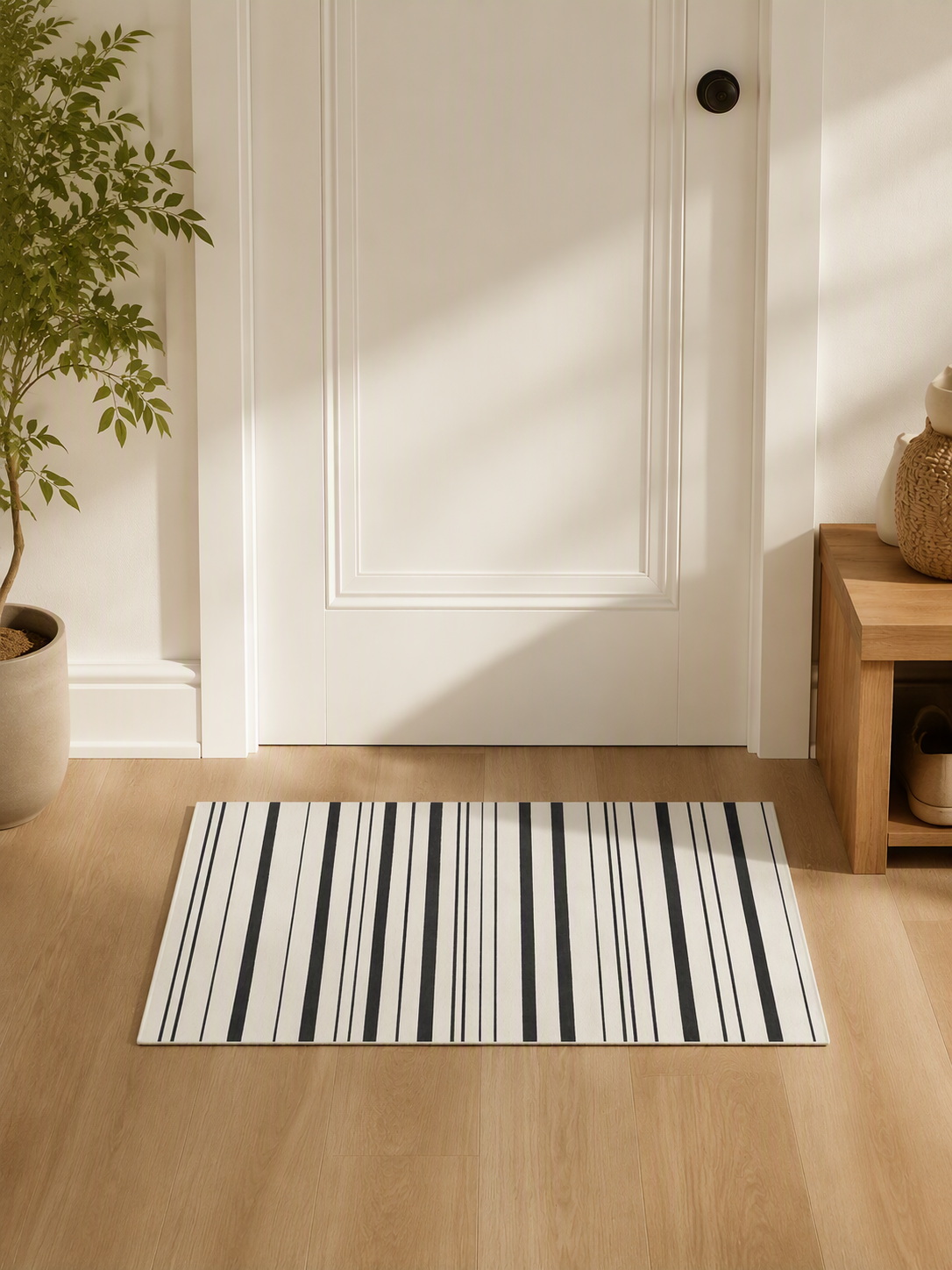 Modern Striped Flatweave Area Rug