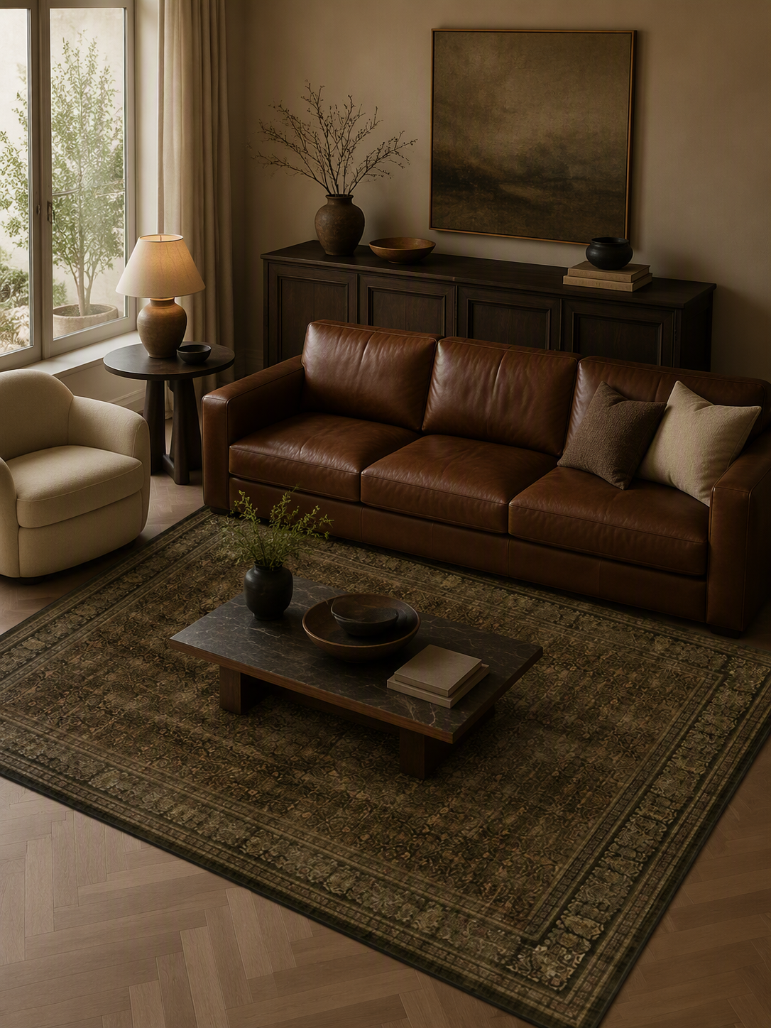 Persian Inspired Ornate Area Rug