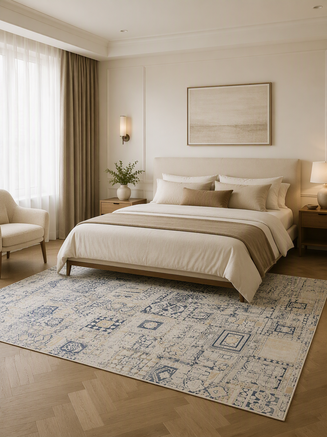 Boho Patchwork Geometric Area Rug