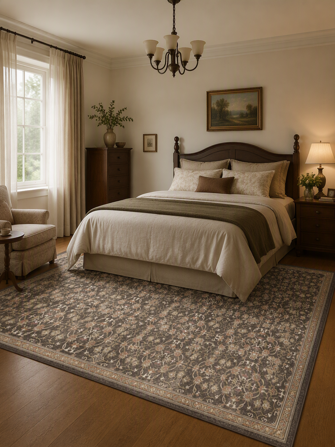 Vintage Persian Floral Washable Area Rug
