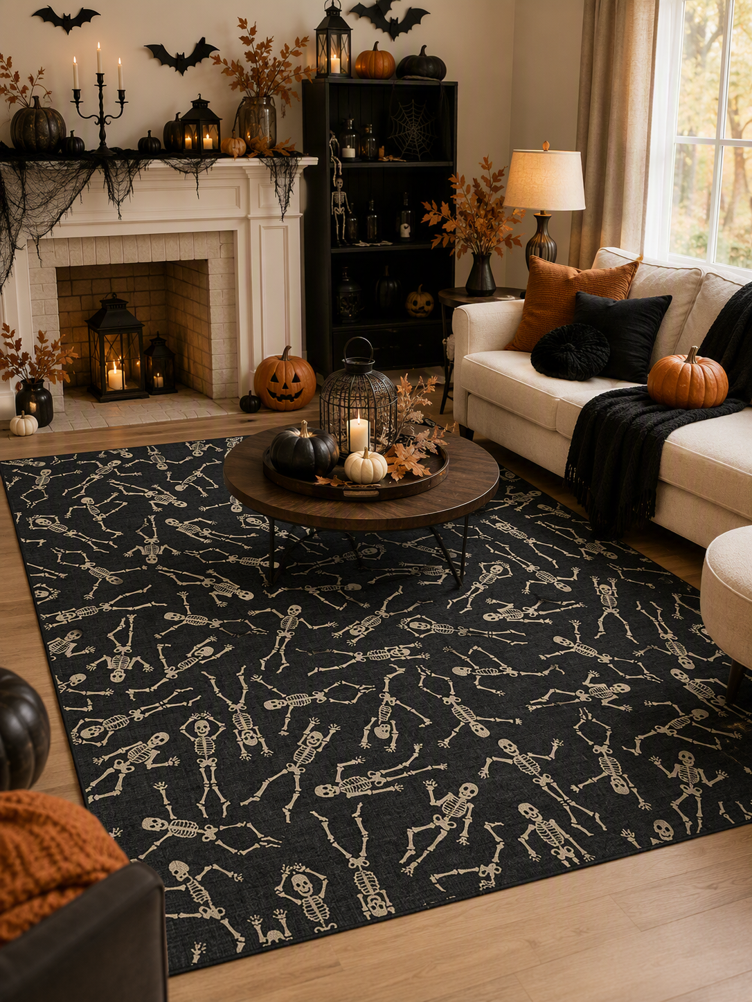 Halloween Skeleton Decorative Area Rug