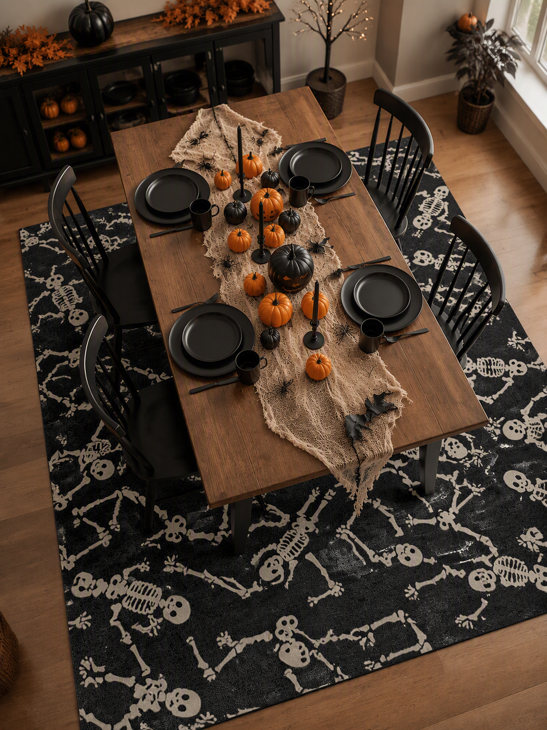 Halloween Skeleton Decorative Area Rug
