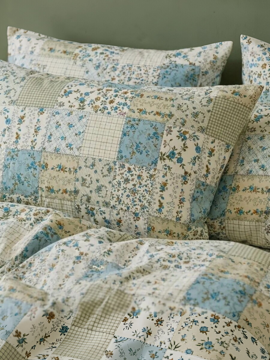 Patchwork Floral Pure Cotton 5‑Piece Pure Cotton Bedding Set