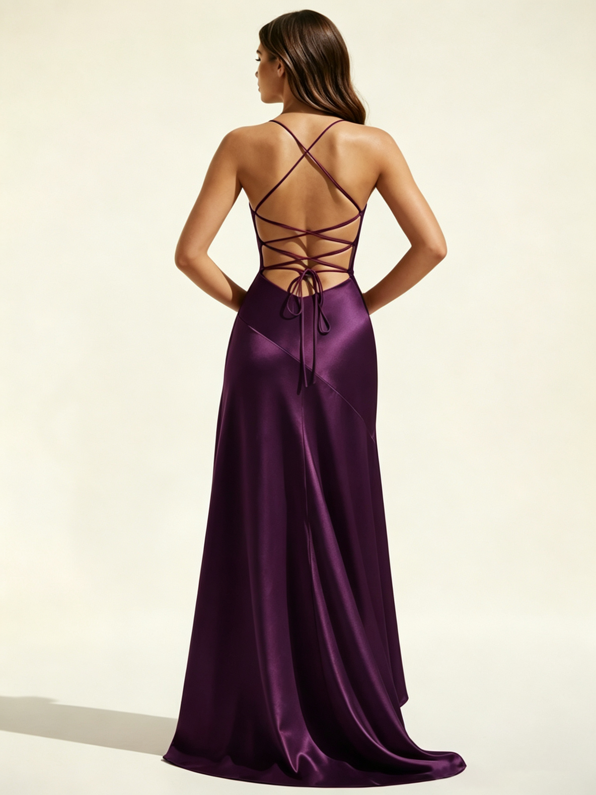 Lace-edged high-waisted strapless backless dress with pleated hem