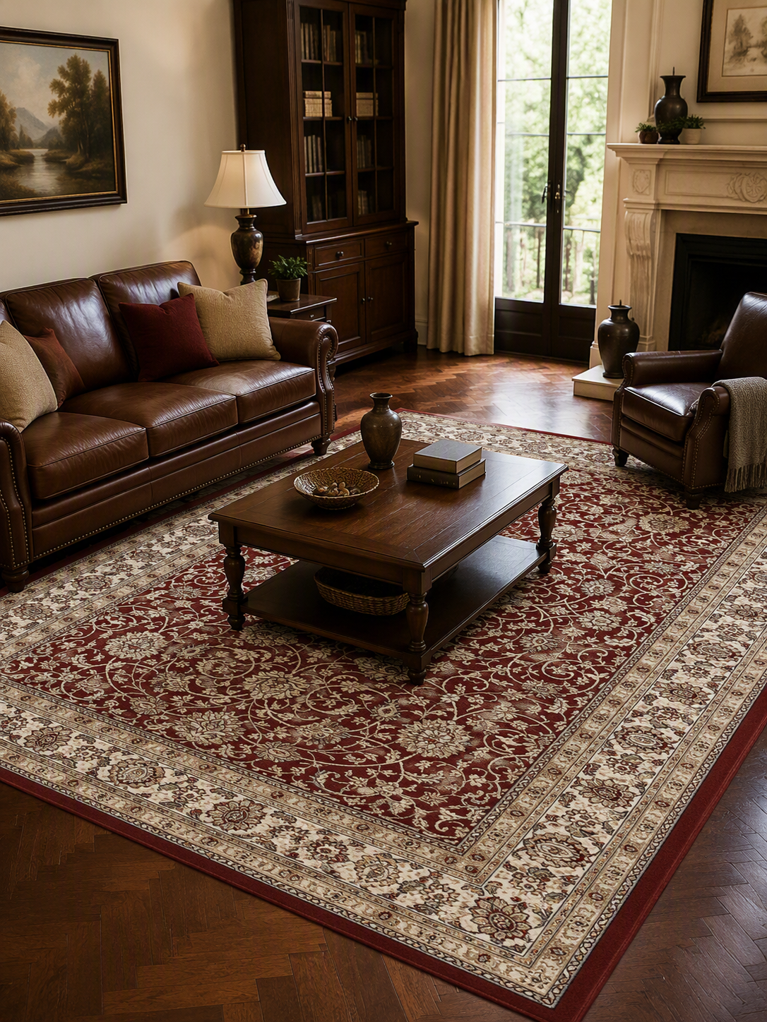 Classic Persian Floral Non‑Slip Area Rug