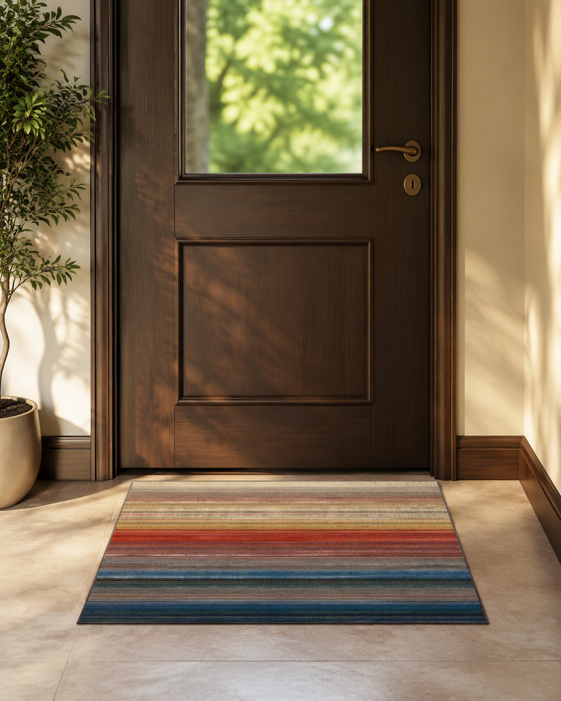 Gradient Striped Washable Non-Slip Area Rug