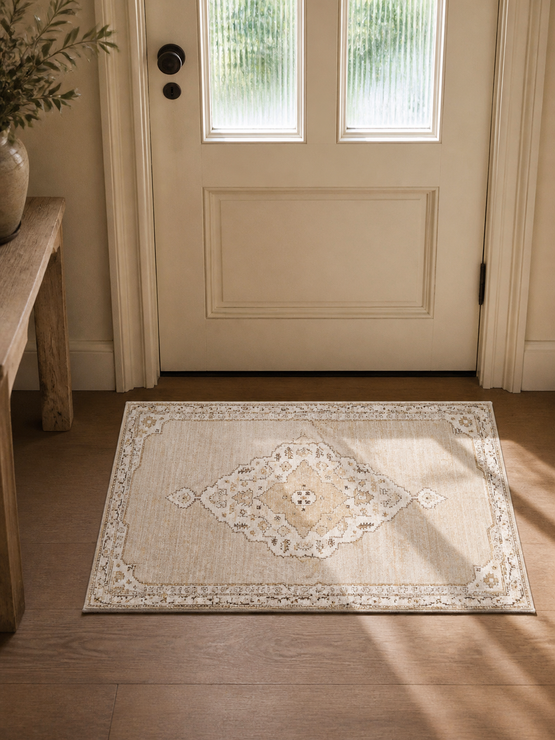 Oriental Medallion Low Pile Area Rug