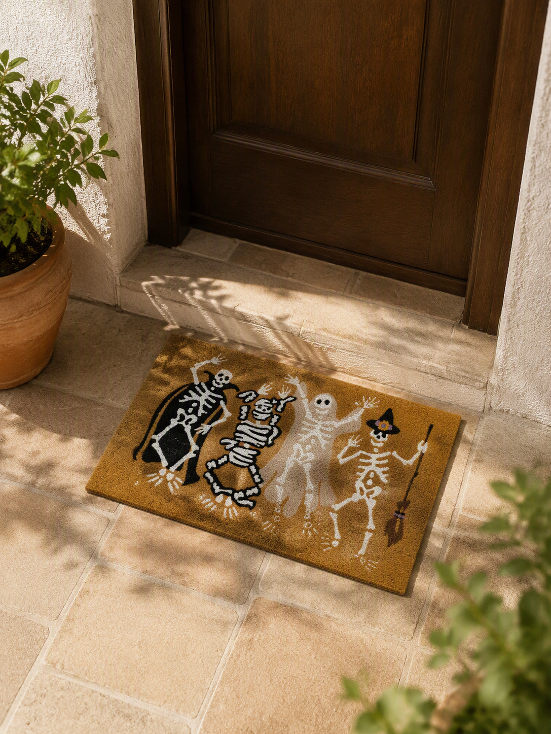 Halloween Skeleton Dance Coir Doormat