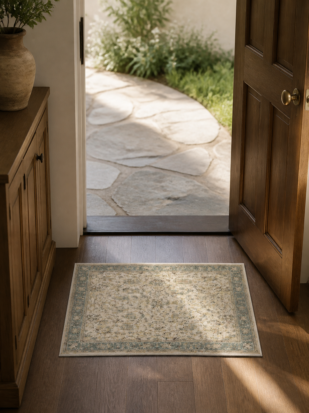Vintage Persian Floral Area Rug