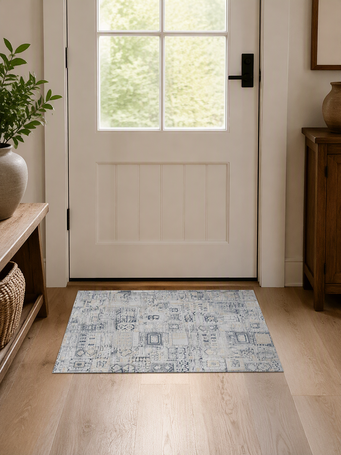 Boho Patchwork Geometric Area Rug