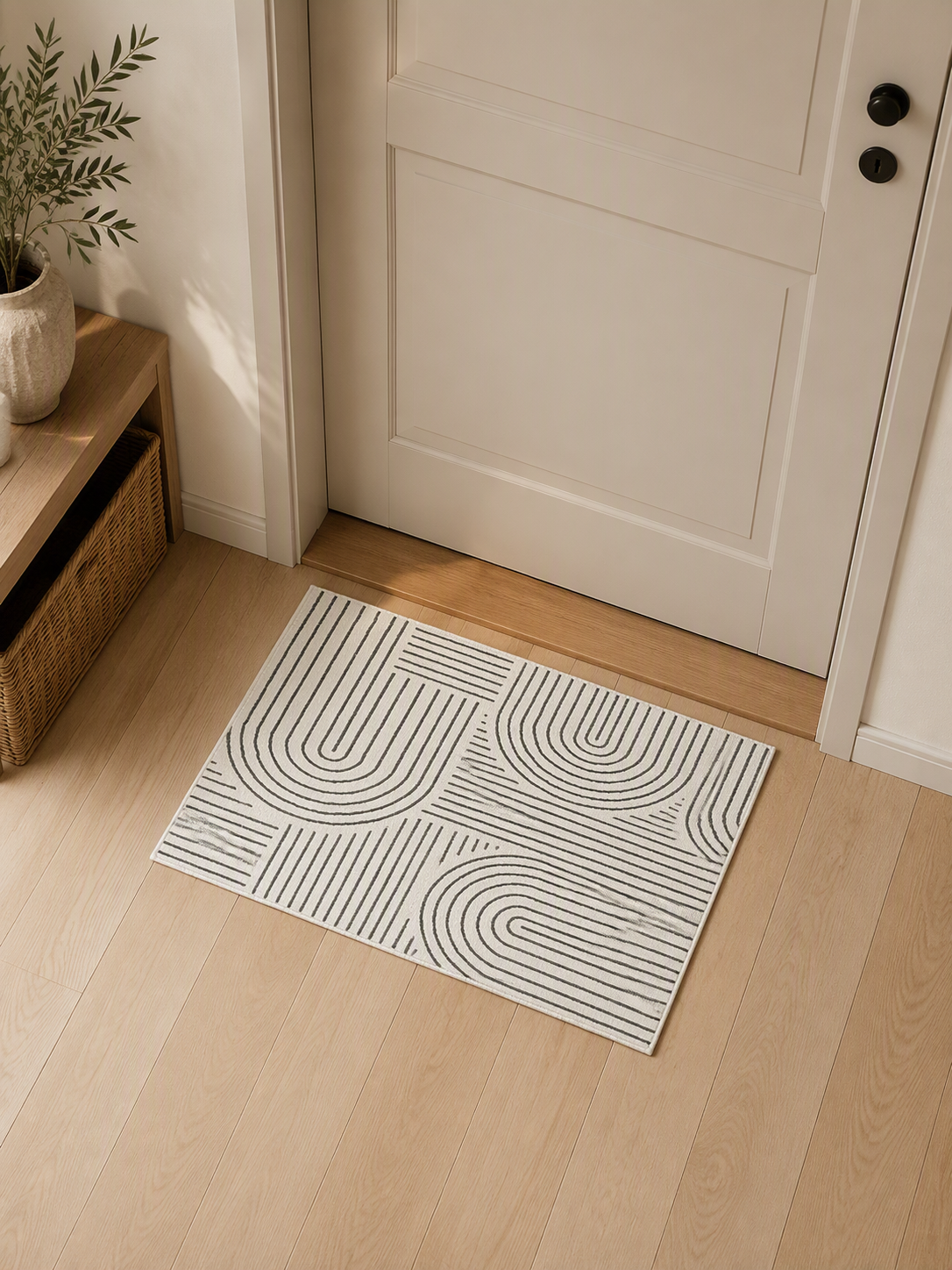 Minimalist Abstract Geometric Line Area Rug