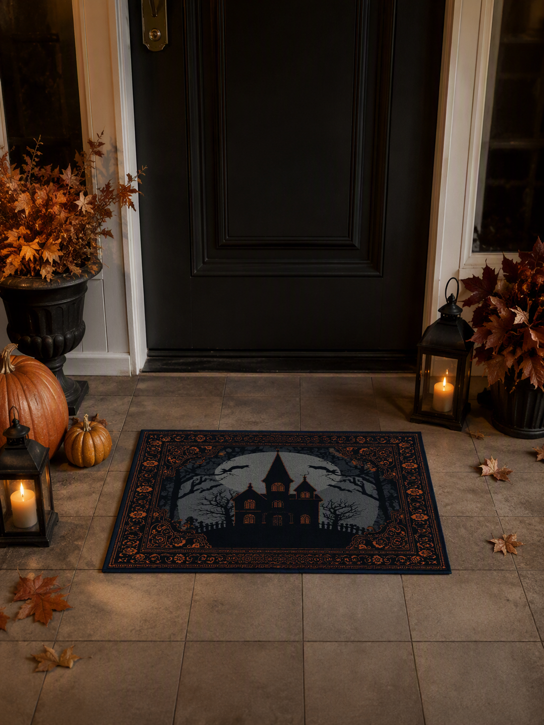 Gothic Haunted House Halloween Area Rug