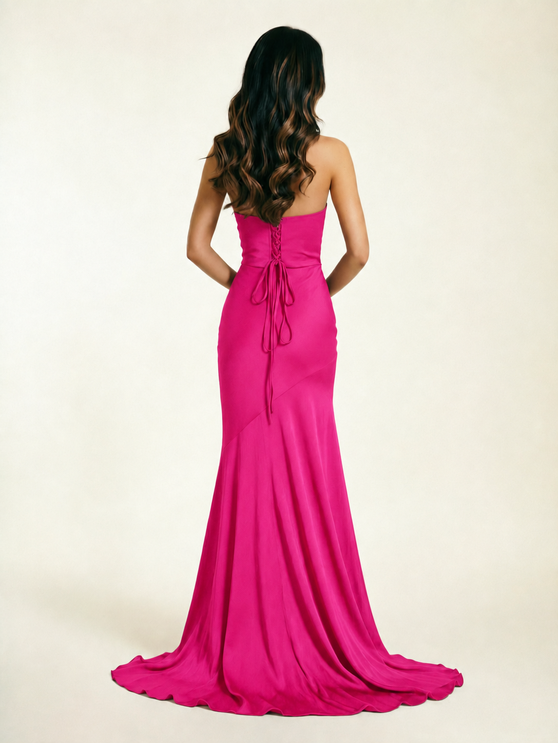 Neckline deep V sequined floor-length evening dress
