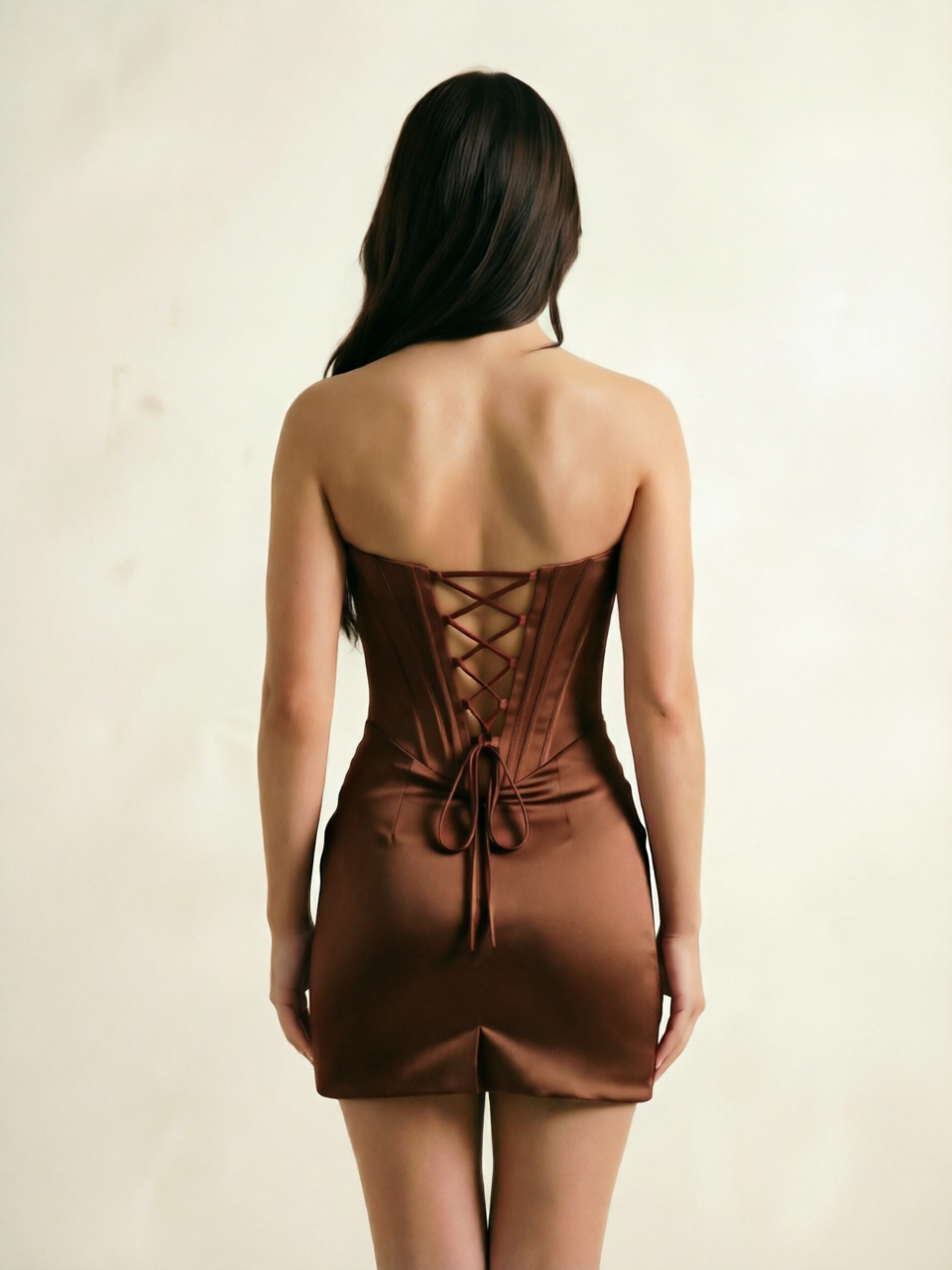 Strapless Corset Satin Bodycon Mini Homecoming Dress