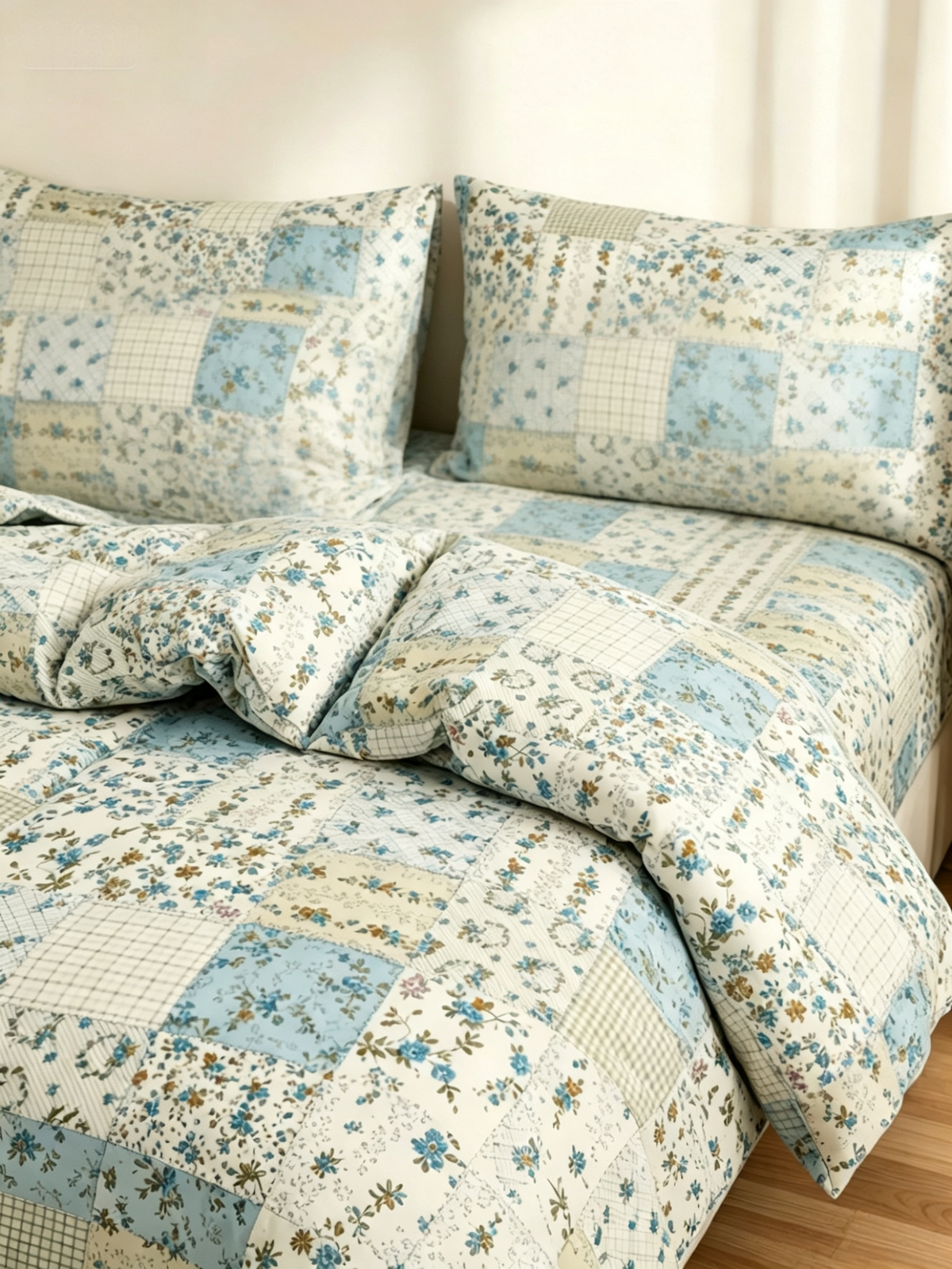 Patchwork Floral Pure Cotton 5‑Piece Pure Cotton Bedding Set