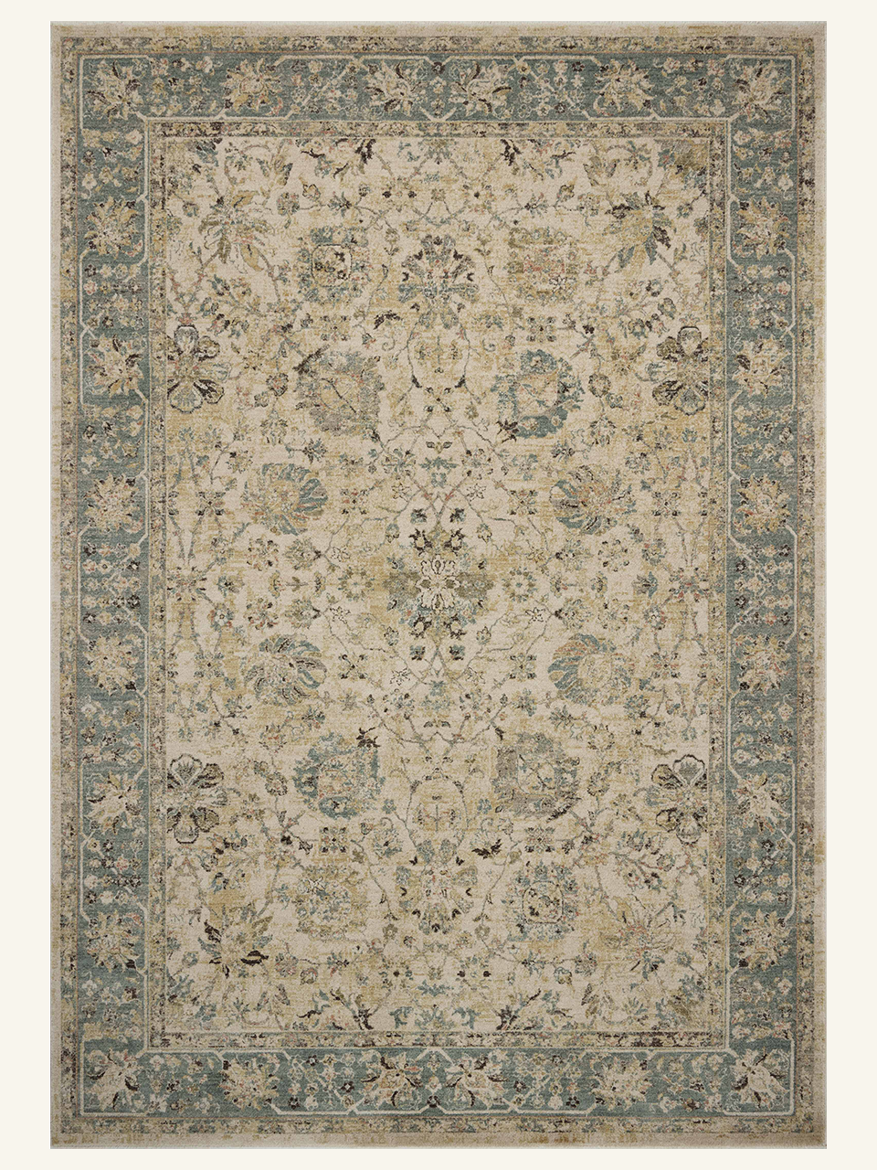 Vintage Persian Floral Area Rug