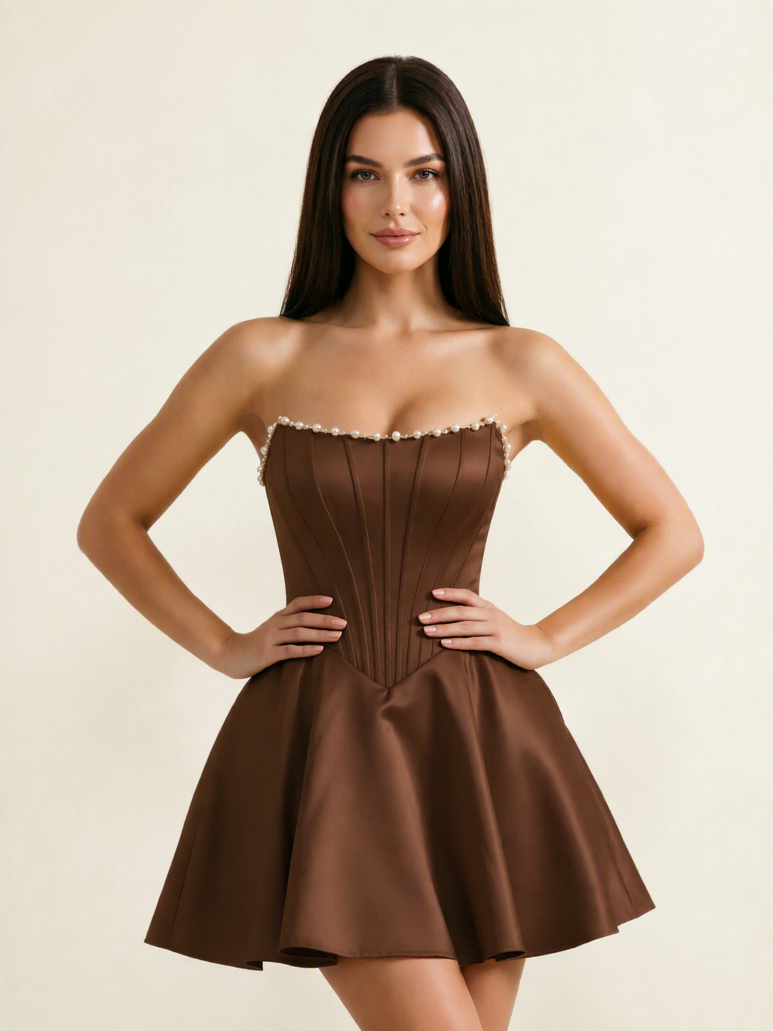 Strapless Corset Satin Short Homecoming Dress