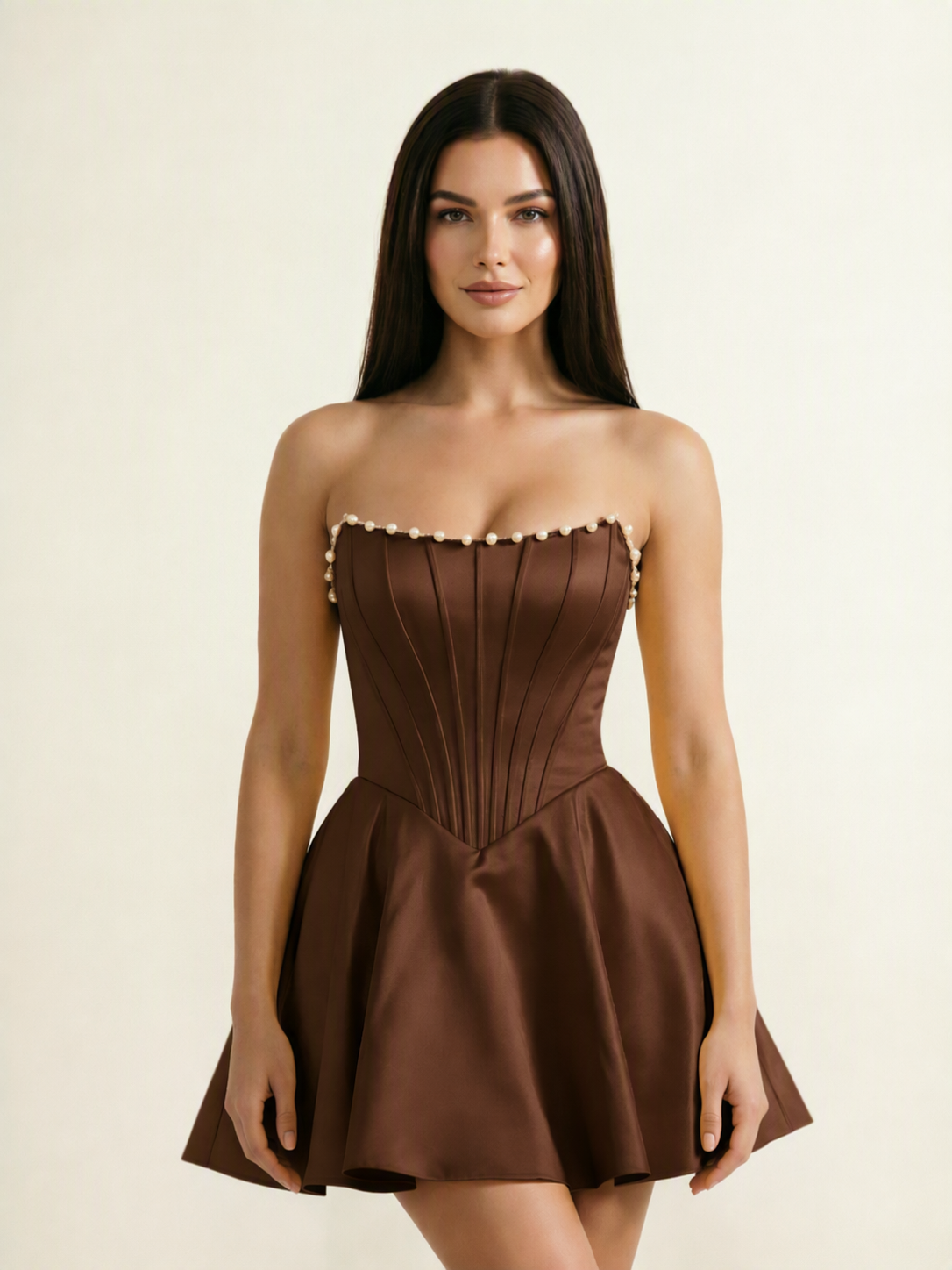 Strapless Corset Satin Short Homecoming Dress
