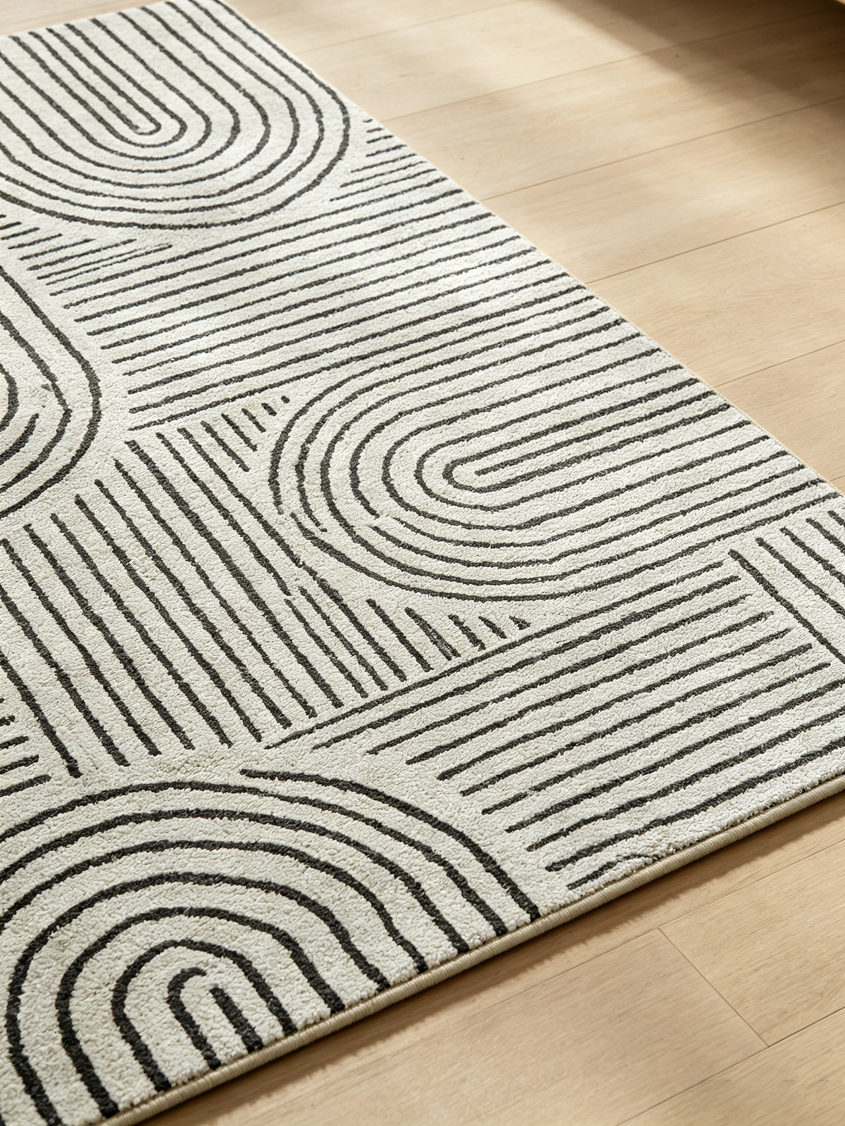 Minimalist Abstract Geometric Line Area Rug