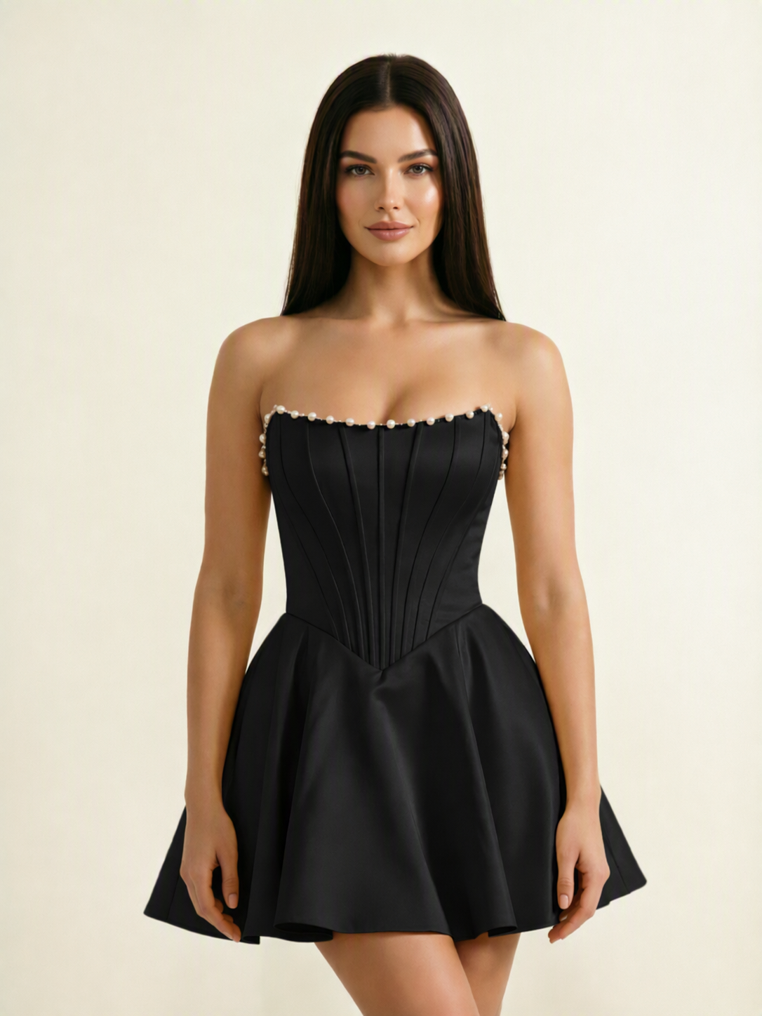 Strapless Corset Satin Short Homecoming Dress