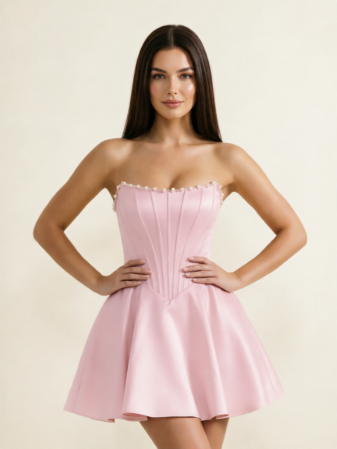 Strapless Corset Satin Short Homecoming Dress