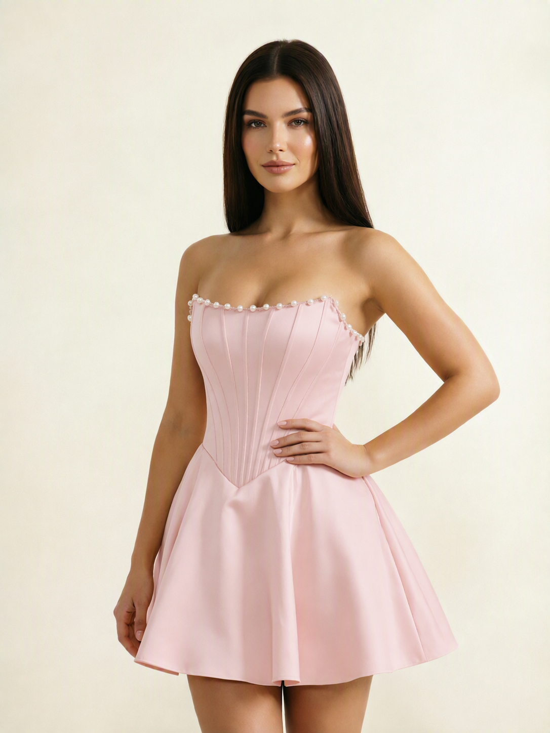 Strapless Corset Satin Short Homecoming Dress