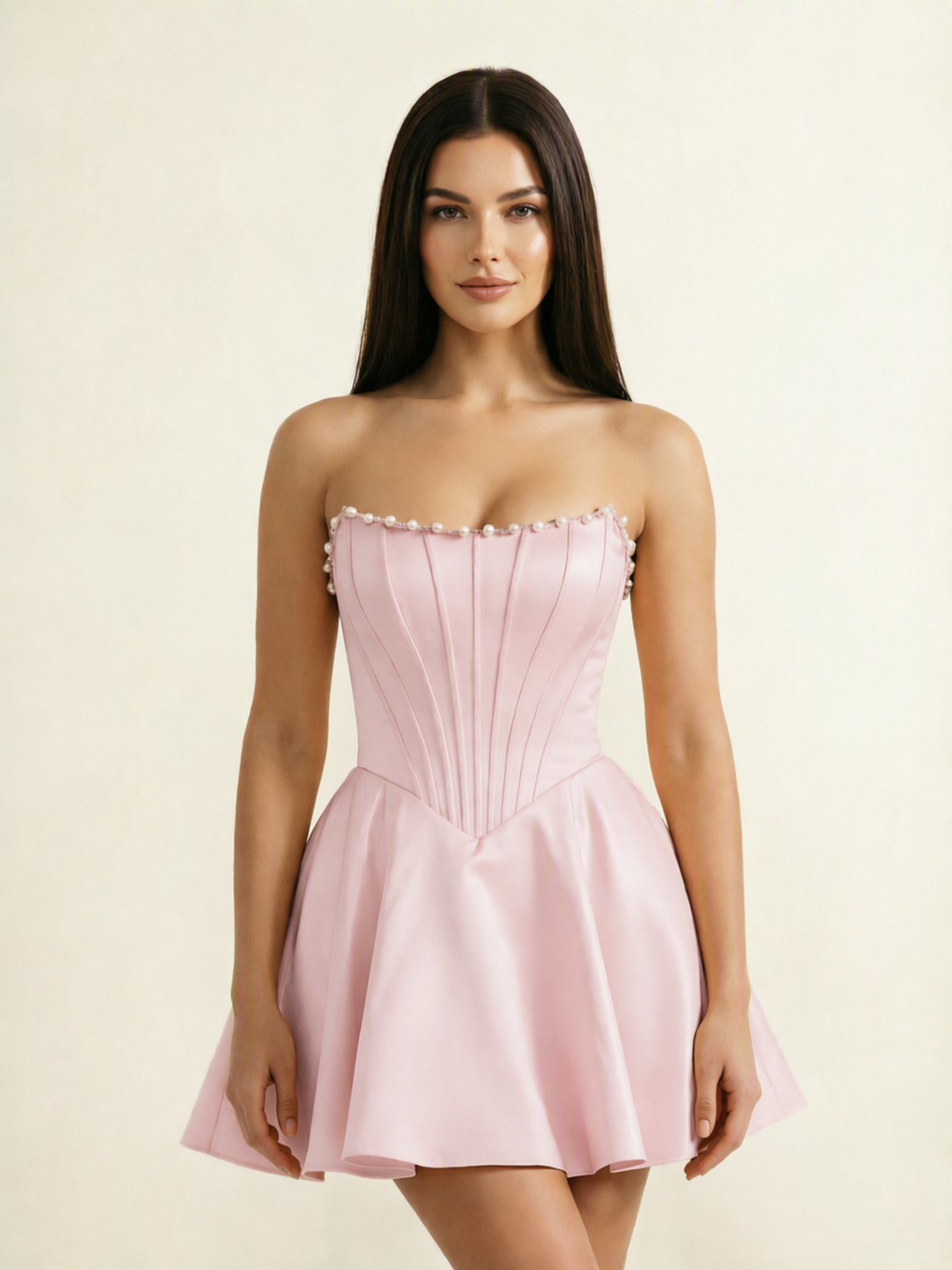 Strapless Corset Satin Short Homecoming Dress