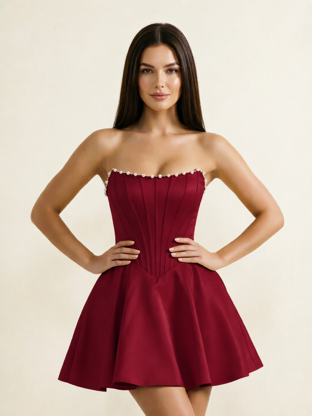 Strapless Corset Satin Short Homecoming Dress