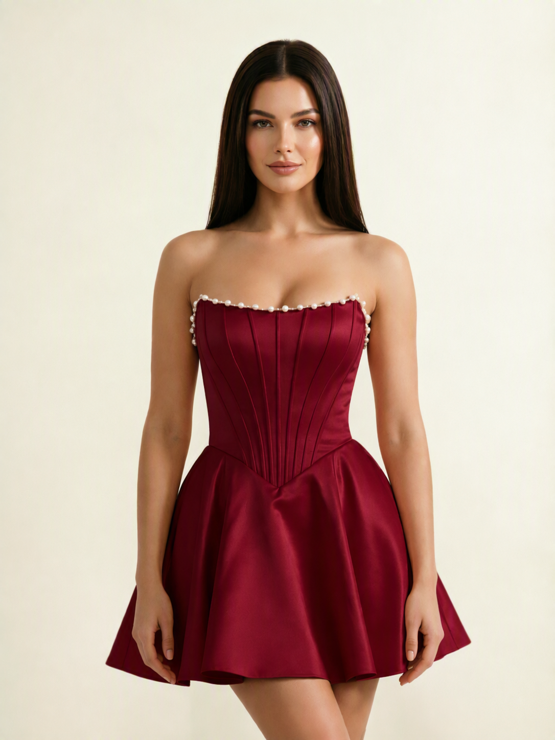 Strapless Corset Satin Short Homecoming Dress