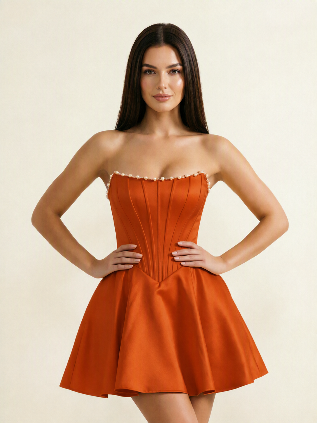 Strapless Corset Satin Short Homecoming Dress