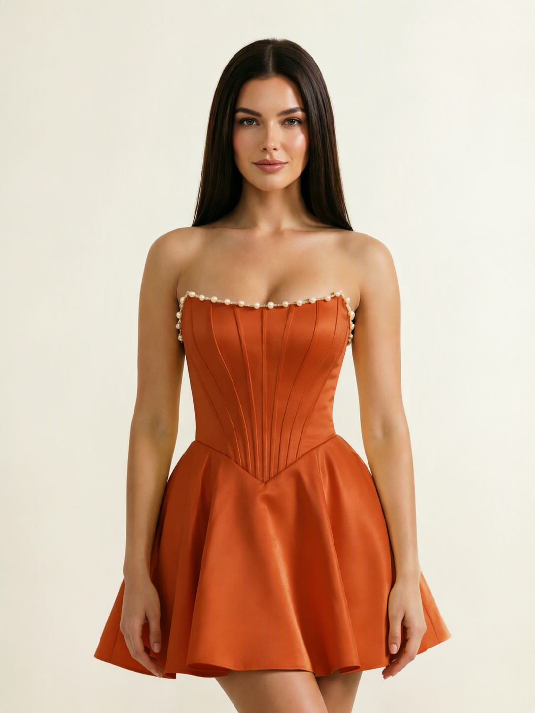 Strapless Corset Satin Short Homecoming Dress