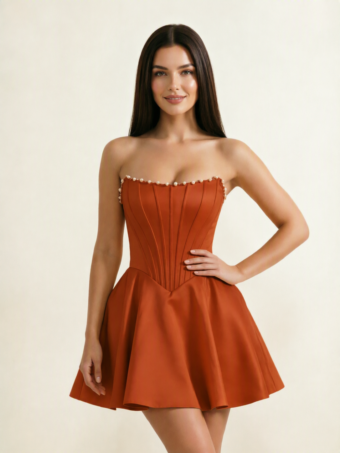 Strapless Corset Satin Short Homecoming Dress