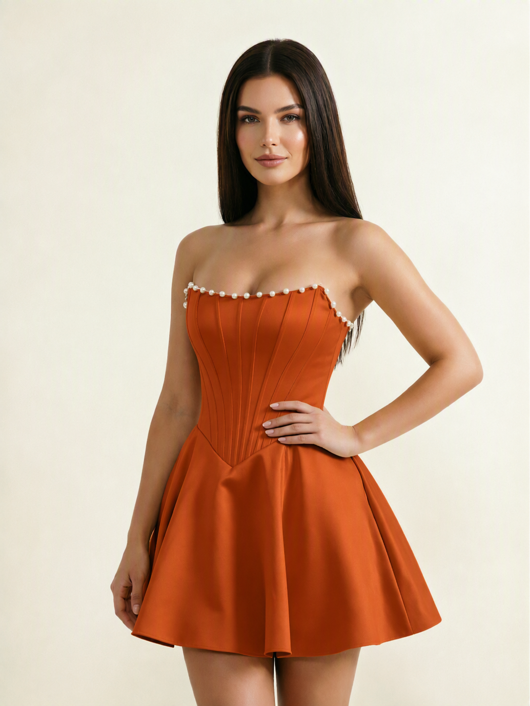Strapless Corset Satin Short Homecoming Dress