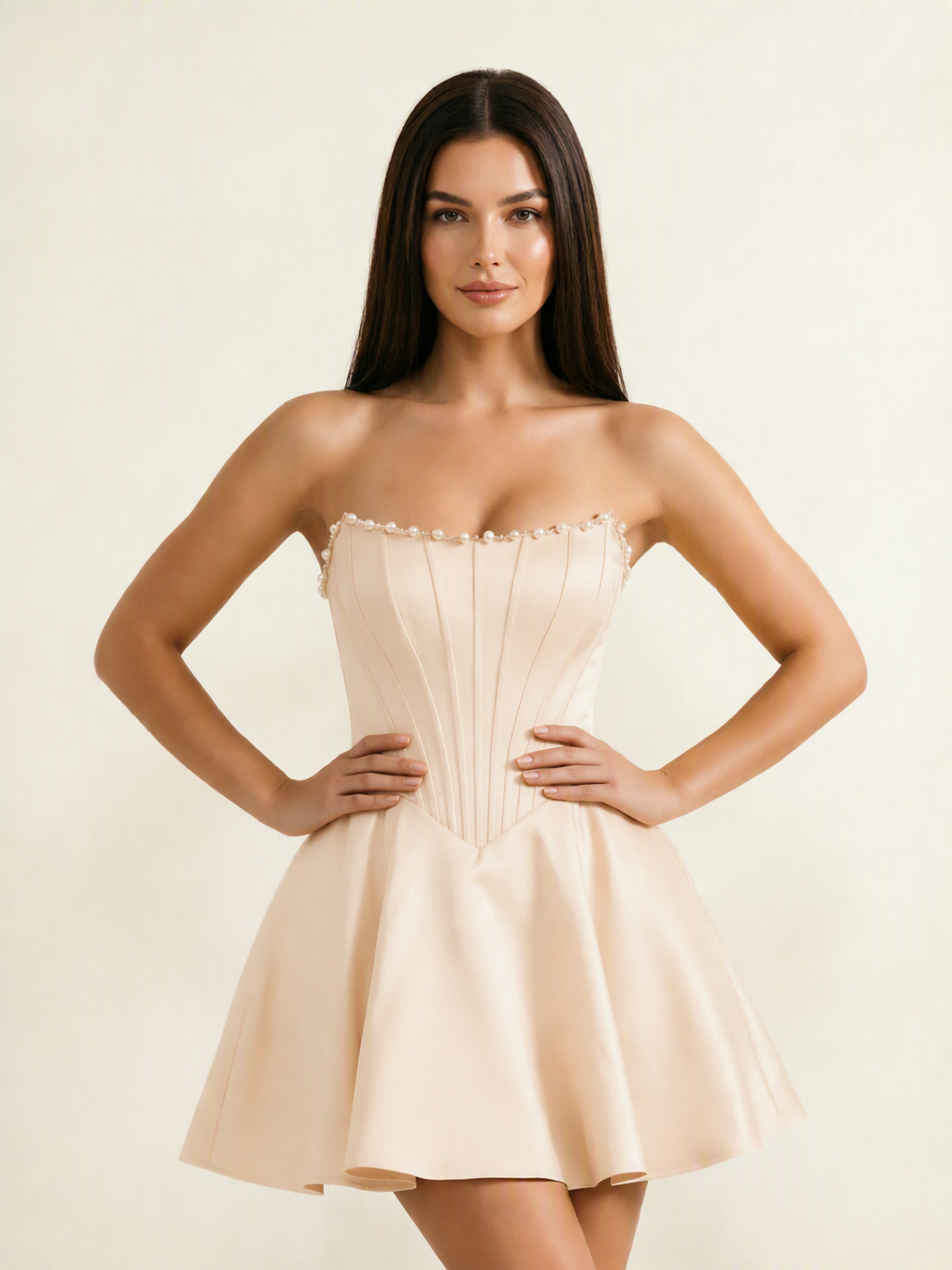 Strapless Corset Satin Short Homecoming Dress