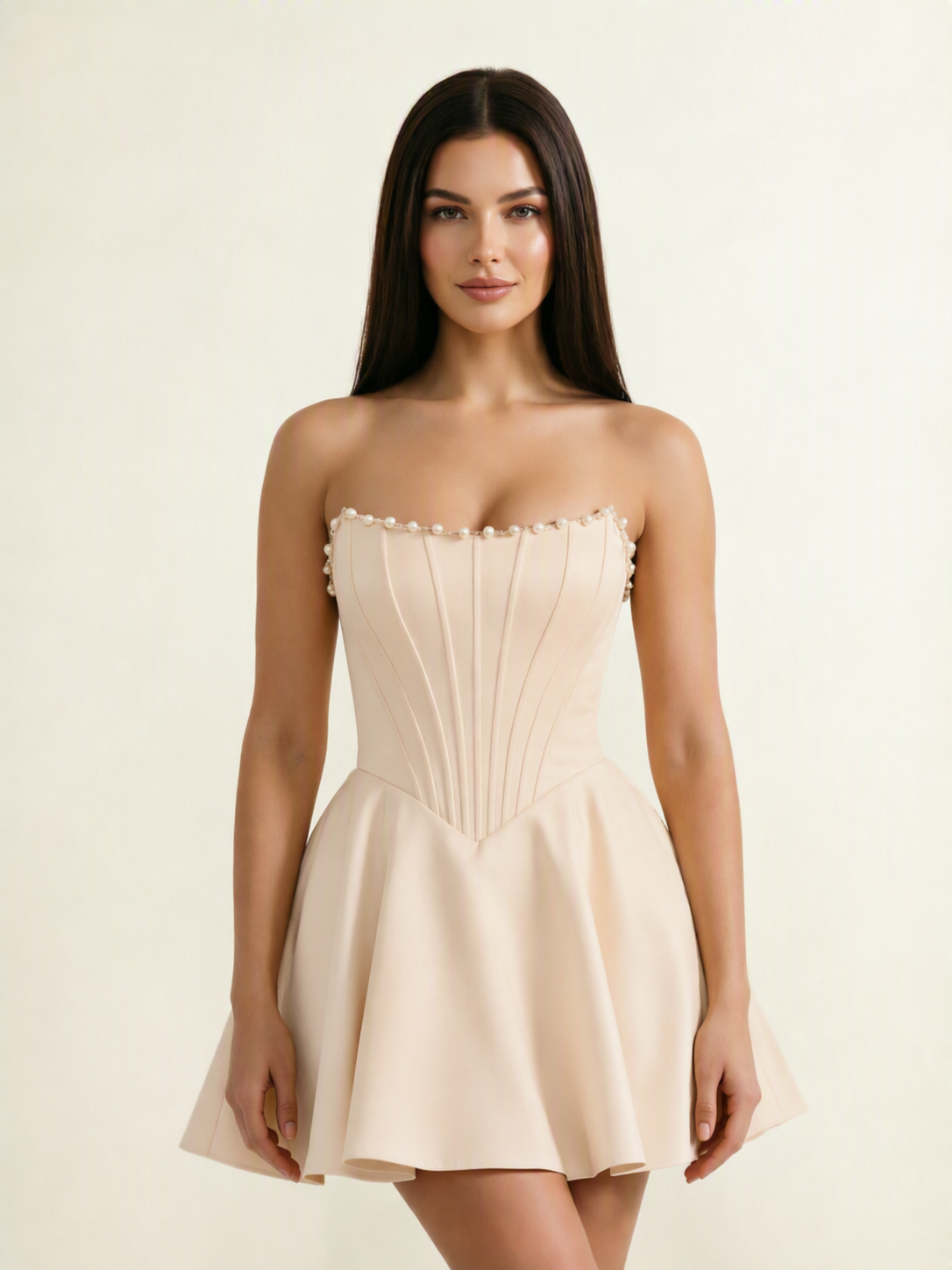 Strapless Corset Satin Short Homecoming Dress