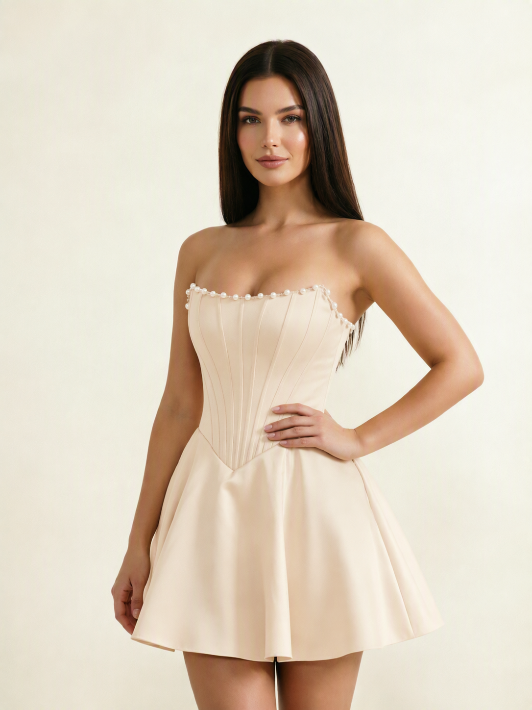 Strapless Corset Satin Short Homecoming Dress