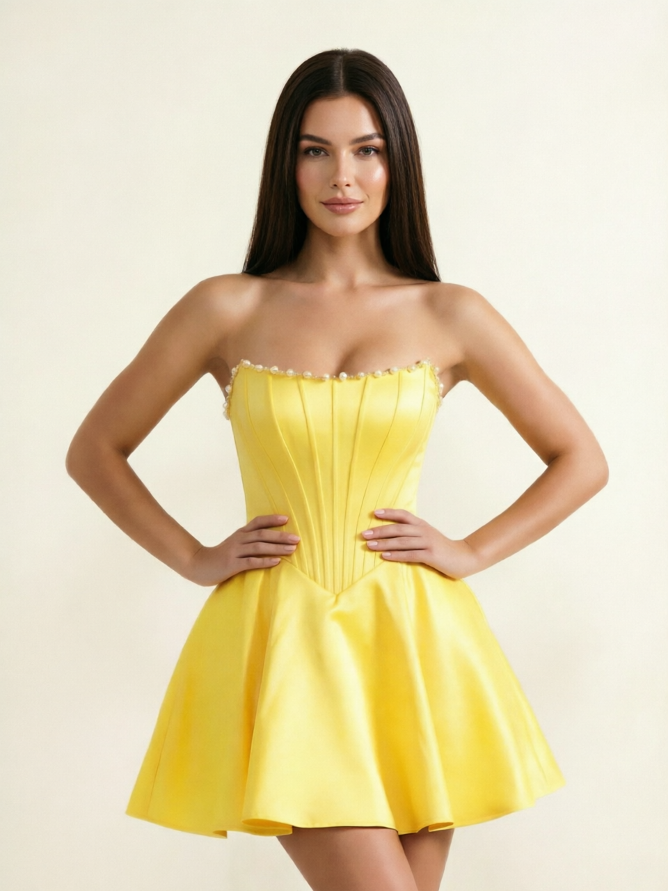 Strapless Corset Satin Short Homecoming Dress