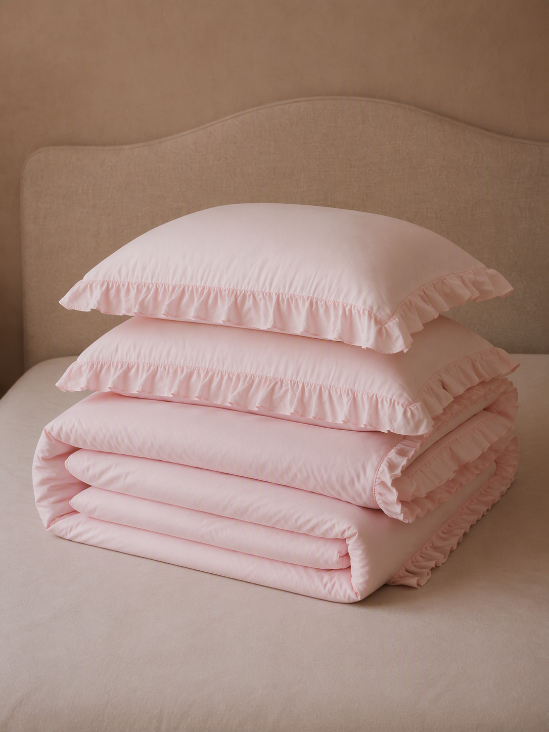 Romantic Ruffle Trim Pure Cotton Bedding Set