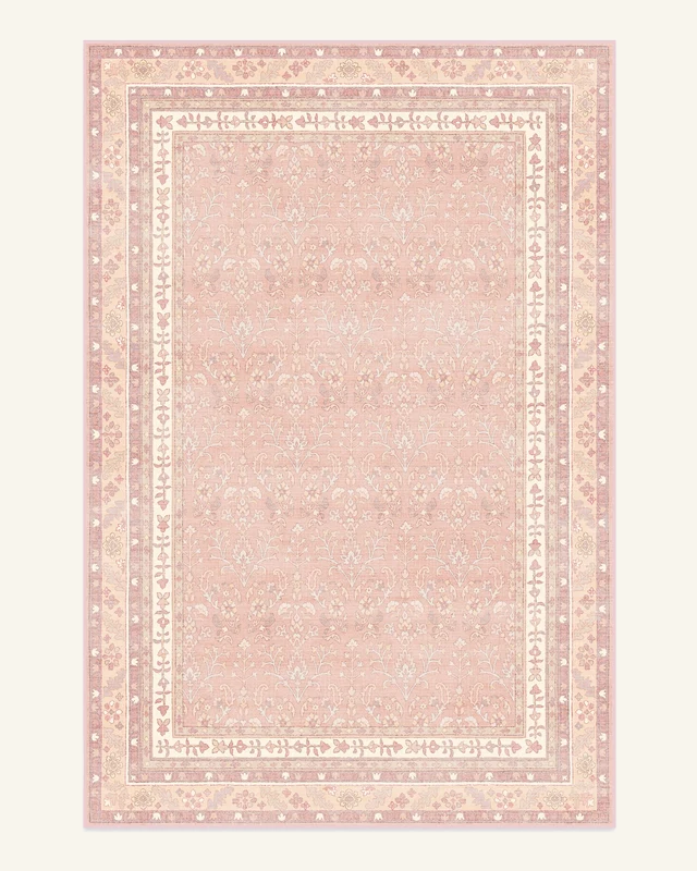 Persian Floral Bordered Area Rug