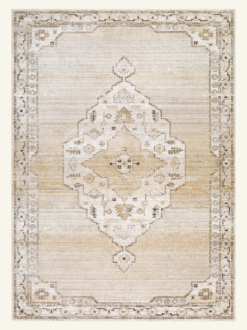 Oriental Medallion Low Pile Area Rug