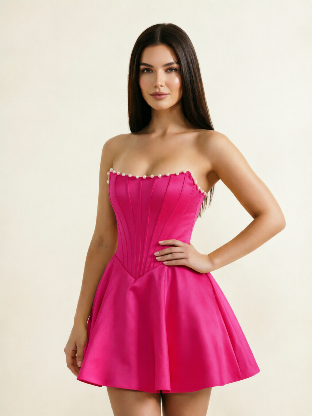 Strapless Corset Satin Short Homecoming Dress