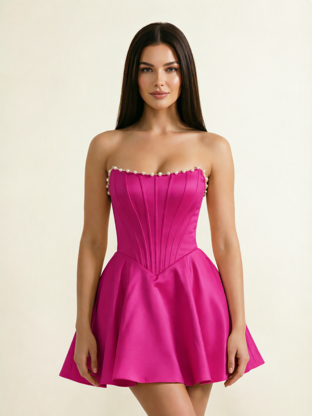 Strapless Corset Satin Short Homecoming Dress